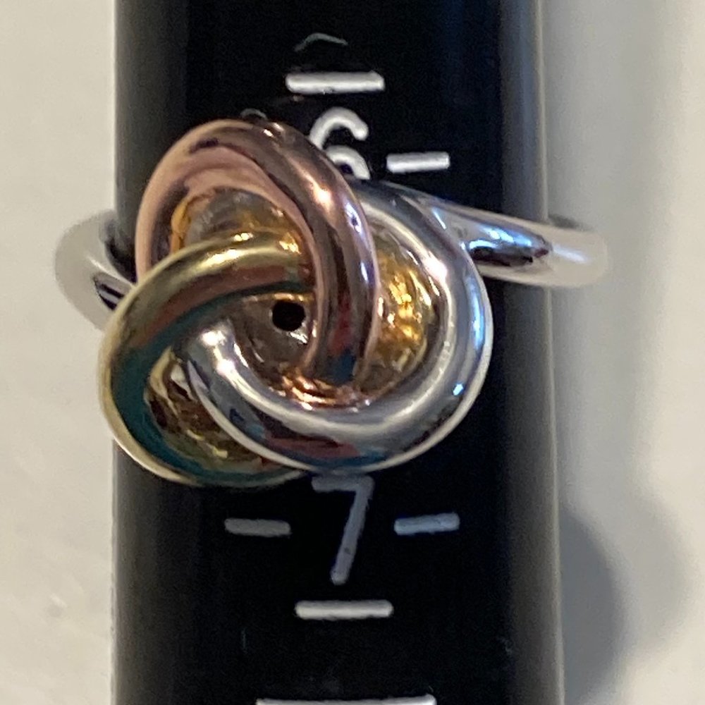 ELLE sterling silver, copper and gold knot sterling ring